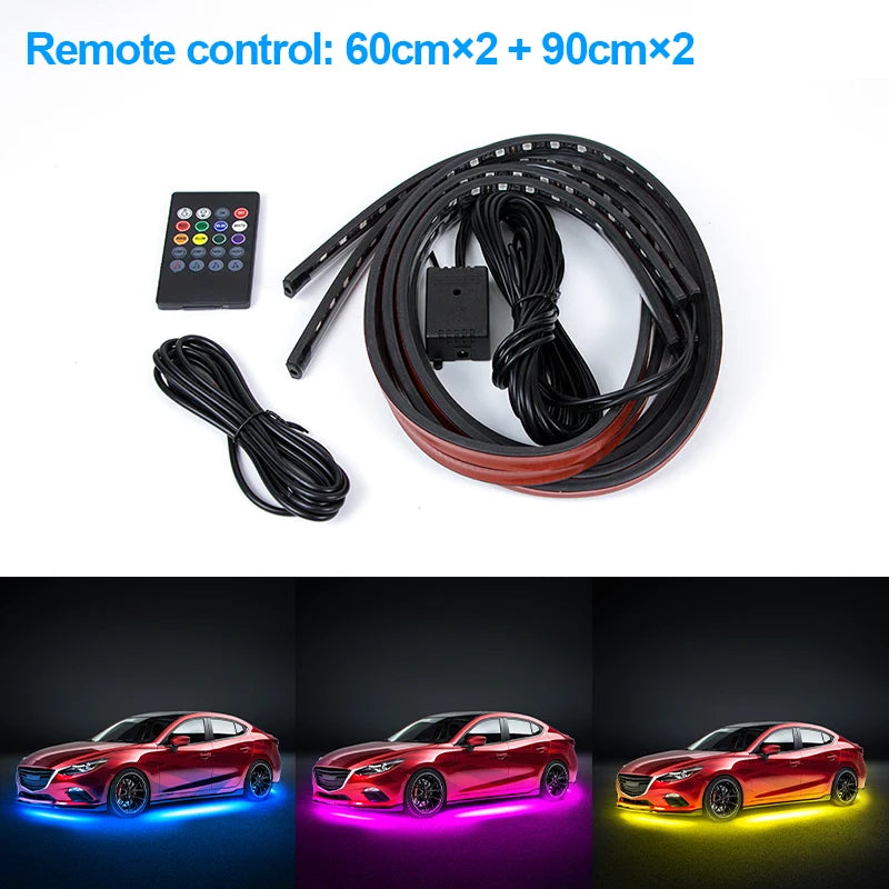 SEAMETAL Car Underglow LED Strip Lights – RGB Neon Glow with APP & Remote Control