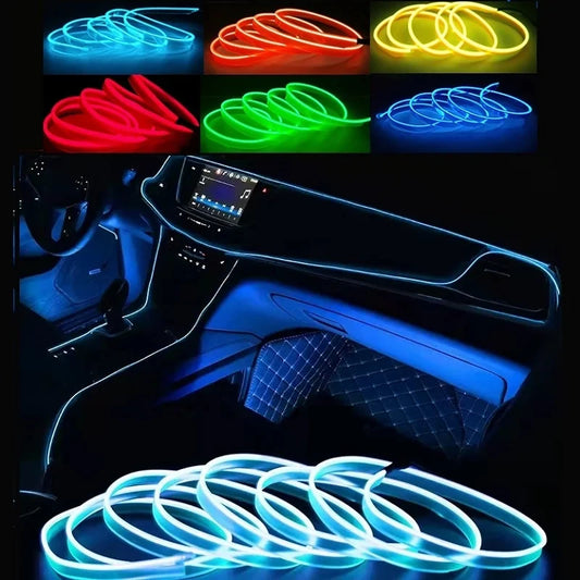 Car LED Neon Wire Light – USB Ambient Glow for DIY Auto Styling