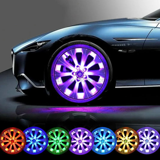 Solar LED Tire Valve Lights – Flashing Wheel Caps for Cars & Bikes